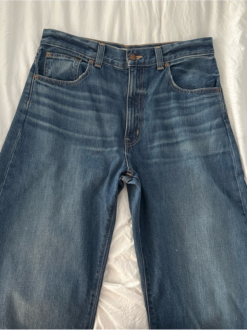 Madewell Women's Dark Blue Wide Leg Jeans